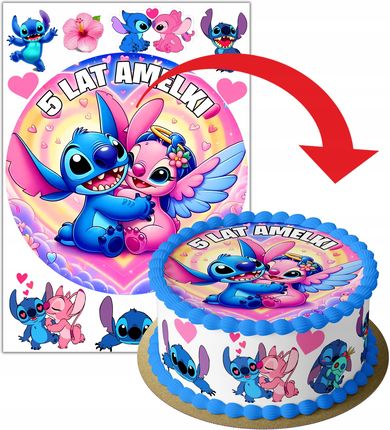 Waferspremium Zestaw Opłatek Na Tort Lilo I Stich Postaci Tekst 1736334287 - zdjęcie 2