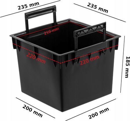 Wkład Doniczka Z Uchwytami 24X24cm 11L Do Doniczek Prosperplast H 44,9cm 1779122893 - zdjęcie 3