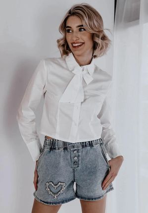Szorty jeansowe z gumką w talii My Secret : Rozmiar - L - zdjęcie 2