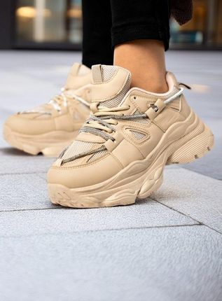 Sneakersy damskie na platformie LANCASIS BEIGE 38 - zdjęcie 3