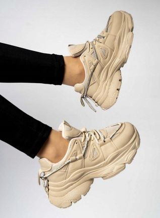 Sneakersy damskie na platformie LANCASIS BEIGE 38 - zdjęcie 4