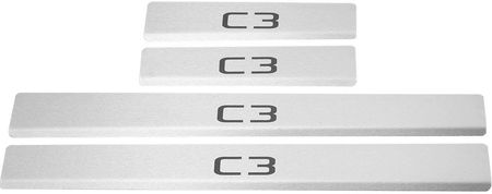 Steel Citroen C3 Mk3 Nakładki Progowe Ze Stali Nierdzewnej 304 Napisy W Kolorze Czarnym Matowym - zdjęcie 2
