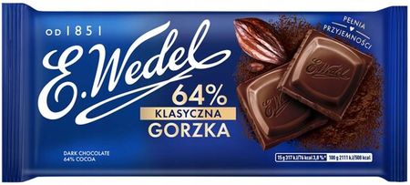 E.Wedel E. Wedel Czekolada Klasyczna Gorzka 64 % 90g - zdjęcie 2
