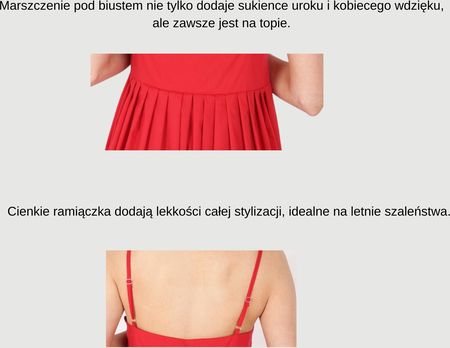 Czerwona Długa Sukienka na regulowanych ramiączkach Inspiried rozmiar L - zdjęcie 4