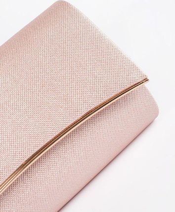 Jasnoróżowa klasyczna torebka kopertówka z odpinanym łańcuszkiem one size - zdjęcie 2