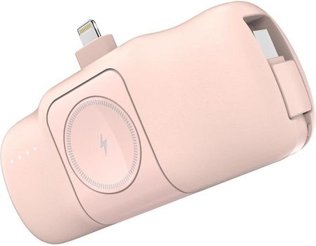 Wozinsky Mini Powerbank Wf16-Yls 5000mAh 15W Lightning Z Wbudowanym Kablem USB-C I Ładowarką Do Apple Watch Różowy - zdjęcie 6