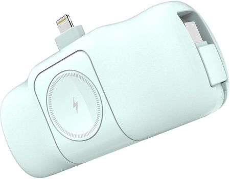 Wozinsky Mini Powerbank Wf16-Yls 5000mAh 15W Lightning Z Wbudowanym Kablem USB-C I Ładowarką Do Apple Watch Zielony - zdjęcie 3