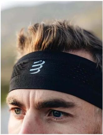 COMPRESSPORT Cienka opaska na głowę typu On/Off, czarna (55-61 cm) - zdjęcie 2