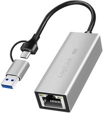 Zdjęcie Logilink Adapter Usb-A/C Na Ethernet 2,5G - Srebrny (UA0422) - Sierpc