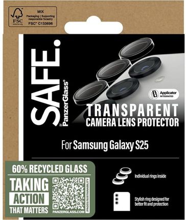 Panzerglass Szkło Hartowane Na Obiektyw Safe Rings Lens Protector Do Samsung Galaxy S25 Przezroczysty - zdjęcie 3
