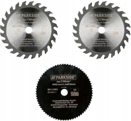 Tarcze do piły zestaw Parkside PHKSA 12 A2, Ø 15 mm, 85 mm - 3 szt. - zdjęcie 2