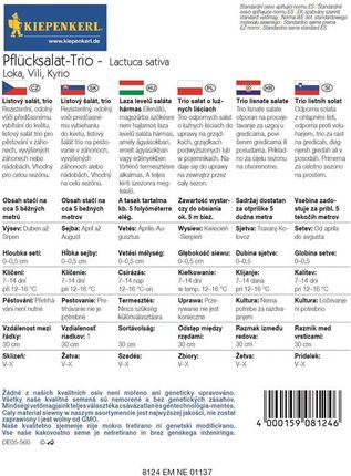 Kiepenkerl Trio Sałat O Luźnych Liściach Loka Vili KyrioNasiona Na Taśmie - zdjęcie 2