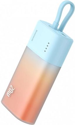 Powerbank Baseus Popsicle 5200mAh 20W z wbudowanym kablem Lightning (+ biały kabel Baseus Simple USB-C - USB-C 60W/20V/3A/30cm) - niebiesko-pomarańcz - zdjęcie 6