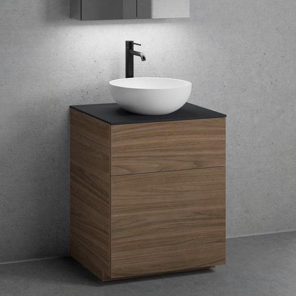 Neoro N50 Szafka Szer. 60 Cm 2 Szuflady Umywalka 40 Cm Biały Mat Z Szafką Z Lustrem (Bn0064Wm+Bn0441Wl+Bn0401Bm+Bn0472Mi) - zdjęcie 2