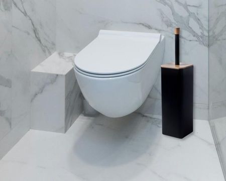 Szczotka do WC czarna mat bambus stal loft - Yoka - zdjęcie 4