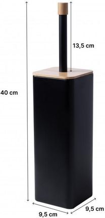 Szczotka do WC czarna mat bambus stal loft - Yoka - zdjęcie 3