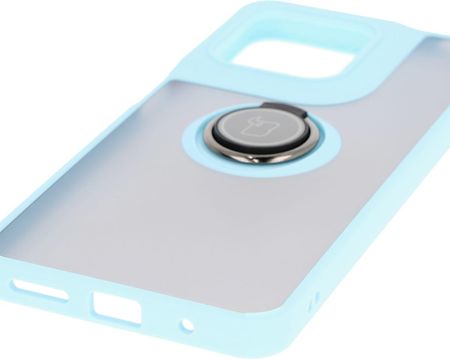 Bizon Etui Z Uchwytem Na Palec Case Hybrid Ring Do Motorola Moto G15 Power Przydymione Jasnoniebieską Ramką - zdjęcie 4