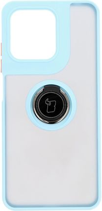 Bizon Etui Z Uchwytem Na Palec Case Hybrid Ring Do Motorola Moto G15 Power Przydymione Jasnoniebieską Ramką - zdjęcie 5