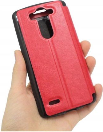 Gsm Hurt Flip Case Slim View Lg G3S G3 Mini Obudowa Pokrowiec Futerał Czerwony - zdjęcie 2