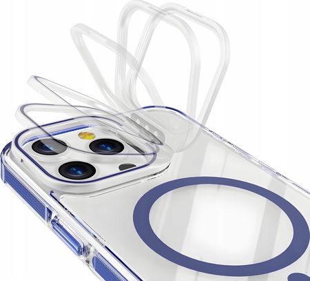 Smart Tel Etui Phoneo Clear Extra Do Magsafe Iphone 15 Podpórka Plecki Granat - zdjęcie 2