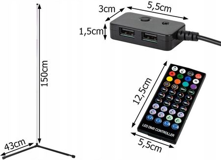 Lampa LED stojąca narożna 3D nowoczesne oświetlenie do sypialni i salonu - zdjęcie 2