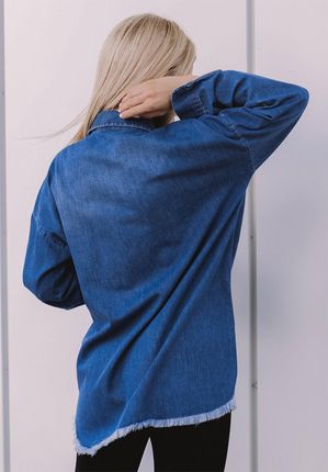 Koszula damska jeansowa Sophia, tunika, niebieska : Rozmiar - 2XL - zdjęcie 2