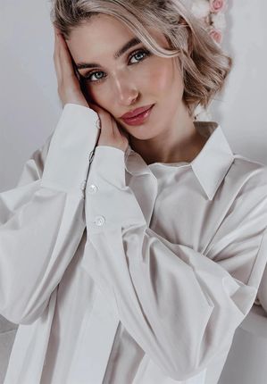 Koszula Oversize Rennes biała : Rozmiar - S/M - zdjęcie 2
