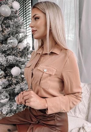 Koszula z kieszeniami Princess beżowa : Rozmiar - M - zdjęcie 3