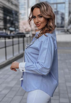 Niebieska koszula z ozdobną kokardą Josephine : Rozmiar - UNIWERSALNY - zdjęcie 3