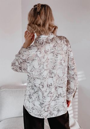 Wzorzysta koszula Flora ecru : Rozmiar - 40 - zdjęcie 4