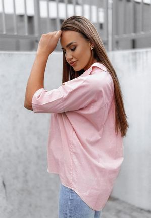 Koszula z krótkim rękawem i łańcuszkiem Glam Girl różowa : Rozmiar - UNIWERSALNY - zdjęcie 2