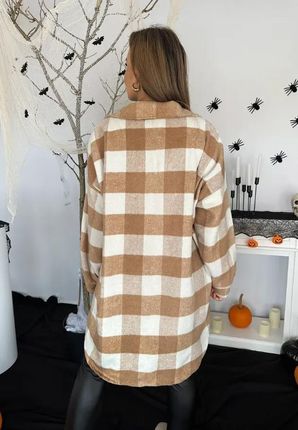 Koszula tunika oversize Stunning beżowa : Rozmiar - Jeden rozmiar - zdjęcie 2