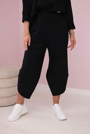 Czarny komplet bawełniany damski: bluza oversize i spodnie - zdjęcie 4