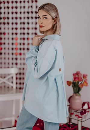Koszula oversize Unique niebieska : Rozmiar - Jeden rozmiar - zdjęcie 2