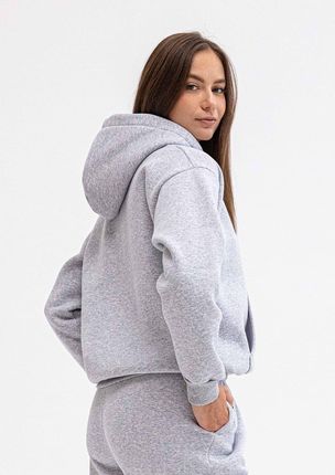 Bluza DK-K-B9 SZARY BAWEŁNA GRUBA (kolor szary, rozmiar L) - zdjęcie 2