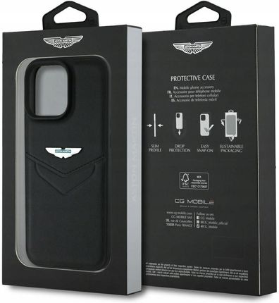 Aston Martin Etui Hc Leather Victory Design Do Apple Iphone 16 Pro Czarny - zdjęcie 3