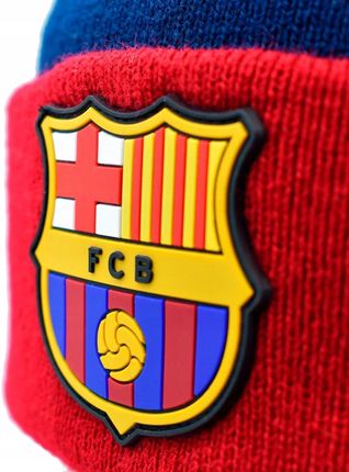 Czapka Zimowa FC Barcelona z Pomponem Herb Logo Granatowa DZIECIĘCA 52/54 - zdjęcie 4