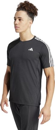 Koszulka do biegania męska adidas OWN THE RUN 3-STRIPES czarna IQ3834 - zdjęcie 2
