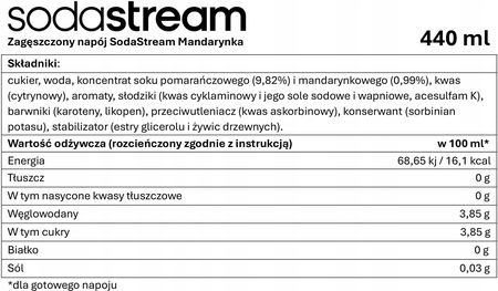 Sodastream Syrop Koncentrat Sok Mandarynka 2szt. 440ml - zdjęcie 4