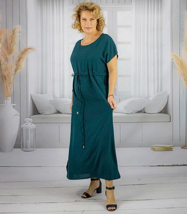 Długa sukienka maxi z wiązaniem w pasie