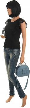 Victoria&Co Torebka Damska listonoszka kuferek pikowana C6610 Blue - zdjęcie 4