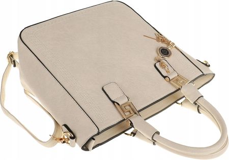 Victoria&Co Torebka Damska beżowa teczka listonoszka H063 Beige - zdjęcie 4