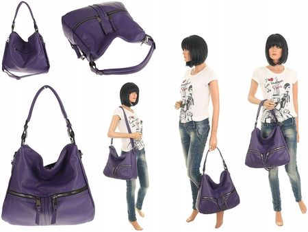 Elegancka Torebka Damska worek listonoszka LH2320 Purple - zdjęcie 2