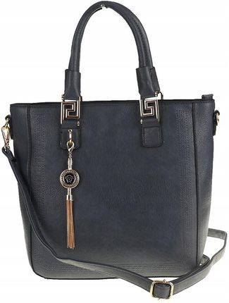 Victoria&Co Torebka Damska granatowa teczka listonoszka H063 blue - zdjęcie 2