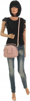 Victoria&Co Torebka Damska listonoszka kuferek pikowana C6610 Pink - zdjęcie 4