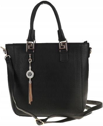 Victoria&Co Torebka Damska czarna teczka listonoszka H063 black - zdjęcie 3