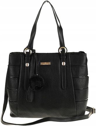 CHARRO Włoska Torebka Damska Teczka Listonoszka Kuferek CH855610 Black - zdjęcie 2