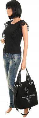 Torebka Damska Listonoszka Worek Shopper na Ramię Miejska JY505 Black - zdjęcie 2