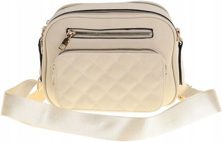 Torebka Damska Listonoszka Pikowana Modna Pojemna na Ramię ST685 Beige - zdjęcie 4