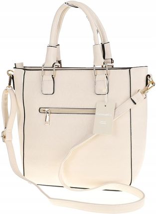 Torebka Damska Modna Teczka Miejska Shoper Listonoszka Ramię H063 White - zdjęcie 3